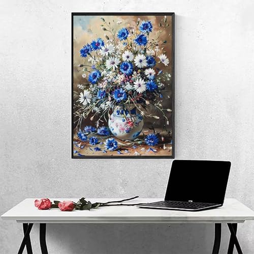 Blume Diamond Painting Flasche Diamant Painting Bilder Erwachsene Bastelset, DIY Diamond Art Runder Vollbohrer Diamanten Kinder Malerei Stickerei Kreuzstich, Dekoration, Geschenk 70x95CM PJY9 K-E von MEOSUEWI