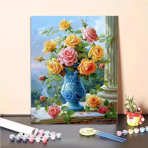 Blume Malen Nach Zahlen Vase Malen Nach Zahlen Erwachsene Set Mit Pinseln und Pigment Bastelset Erwachsene DIY Handgemalt Ölgemälde für Deko Schlafzimmer, Geschenke für Frauen 30 x 40 cm PJY2 U-E Blume Malen Nach Zahlen Vase Malen Nach Zahlen Erwachsene Set Mit Pinseln und Pigment Bastelset Erwachsene DIY Handgemalt Ölgemälde für Deko Schlafzimmer, Geschenke für Frauen 30 x 40 cm PJY2 U-E von MEOSUEWI