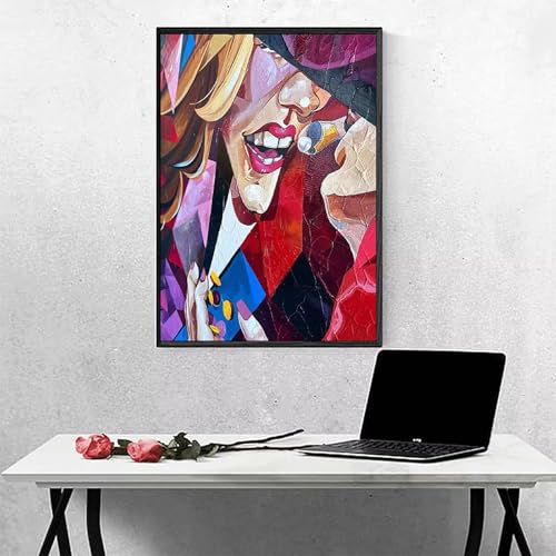 Diamond Painting Abstrakt Diamond Painting Erwachsen Rot Basteln für Erwachsene, Vollbohrer Diamant Malerei Set, Diamant Kunst Malerei Stickerei Set, Wanddeko Deko, Geschenke （70x95cm） PJY9 A-V von MEOSUEWI
