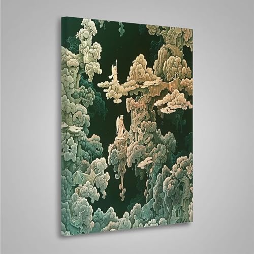 Diamond Painting Erwachsene Abstrakt 5D Diamond Painting Full Drill Grün Diamant Malerei Bilder DIY Diamont Art Stickerei Set Geeignet Als Geschenk, Zur Entspannung und Wanddeko (50x70cm) PjY119 M-W von MEOSUEWI