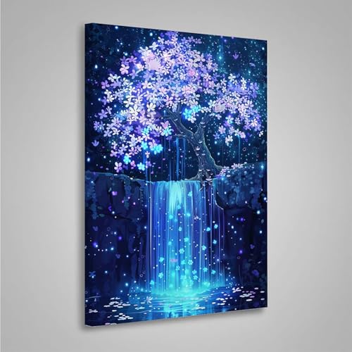 Diamond Painting Erwachsene Blume 5D Diamond Painting Full Drill Fallen Diamant Malerei Bilder DIY Diamont Art Stickerei Set Geeignet Als Geschenk, Zur Entspannung und Wanddeko (50x70cm) PjY3133 6-9 von MEOSUEWI