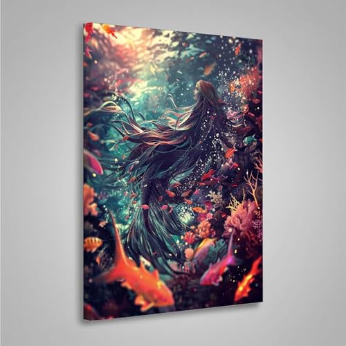 Diamond Painting Erwachsene Blume 5D Diamond Painting Full Drill Fisch Diamant Malerei Bilder DIY Diamont Art Stickerei Set Geeignet Als Geschenk, Zur Entspannung und Wanddeko (80x110cm) PjY2087 D-8 von MEOSUEWI