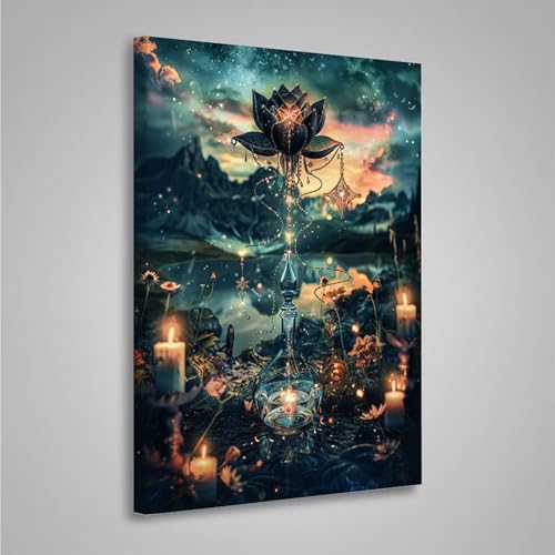 Diamond Painting Erwachsene Blume 5D Diamond Painting Full Drill Kerze Diamant Malerei Bilder DIY Diamont Art Stickerei Set Geeignet Als Geschenk, Zur Entspannung und Wanddeko (50x70cm) PjY3779 Q-D von MEOSUEWI