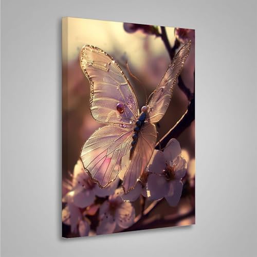 Diamond Painting Erwachsene Blume 5D Diamond Painting Full Drill Schmetterling Diamant Malerei Bilder DIY Diamont Art Stickerei Set Geeignet Geschenk, Entspannung und Wanddeko (20x30cm) PjY203 3-K von MEOSUEWI