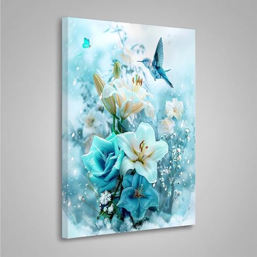 Diamond Painting Erwachsene Blume 5D Diamond Painting Full Drill Vogel Diamant Malerei Bilder DIY Diamont Art Stickerei Set Geeignet Als Geschenk, Zur Entspannung und Wanddeko (20x30cm) PjY7145 Y-F von MEOSUEWI