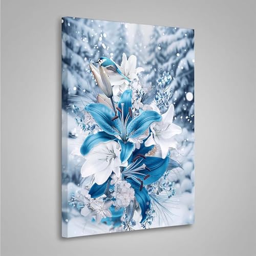 Diamond Painting Erwachsene Blumen 5D Diamond Painting Full Drill Blume Diamant Malerei Bilder DIY Diamont Art Stickerei Set Geeignet Als Geschenk, Zur Entspannung und Wanddeko (30x40cm) PjY8097 D-R von MEOSUEWI