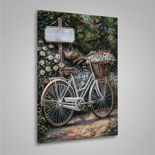 Diamond Painting Erwachsene Fahrrad 5D Diamond Painting Full Drill Blume Diamant Malerei Bilder DIY Diamont Art Stickerei Set Geeignet Als Geschenk, Zur Entspannung und Wanddeko (70x95cm) PjY7637 6-5 von MEOSUEWI