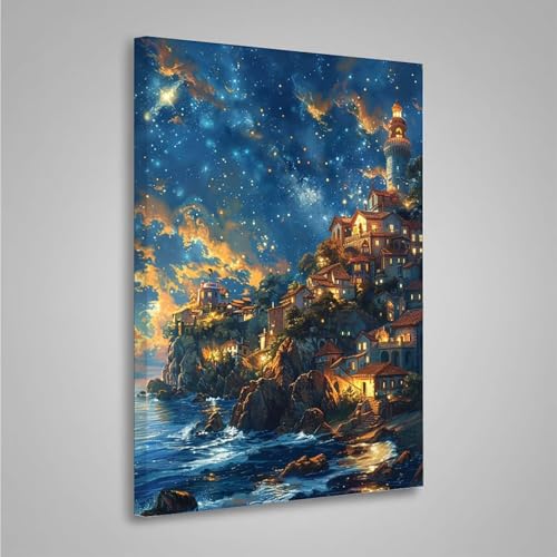 Diamond Painting Erwachsene Haus 5D Diamond Painting Full Drill Himmel Diamant Malerei Bilder DIY Diamont Art Stickerei Set Geeignet Als Geschenk, Zur Entspannung und Wanddeko 80x110cm PjY3447 N-0 von MEOSUEWI
