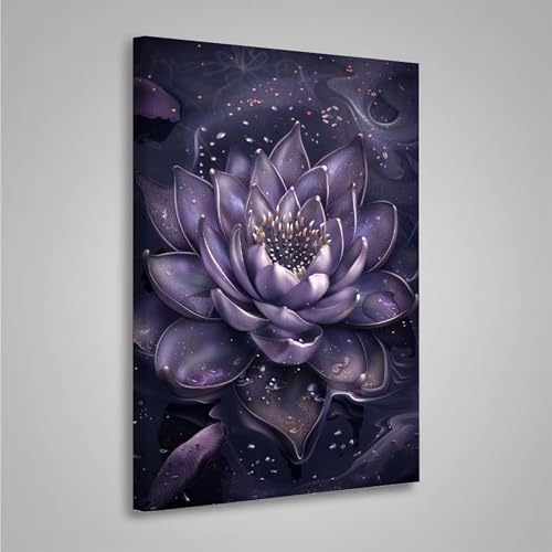 Diamond Painting Erwachsene Lotus 5D Diamond Painting Full Drill Blumen Diamant Malerei Bilder DIY Diamont Art Stickerei Set Geeignet Als Geschenk, Zur Entspannung und Wanddeko (30x40cm) PjY4425 6-J von MEOSUEWI