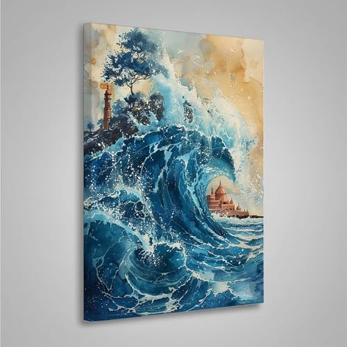 Diamond Painting Erwachsene Meereswellen 5D Diamond Painting Full Drill Ozean Diamant Malerei Bilder DIY Diamont Art Stickerei Set Geeignet Geschenk, Zur Entspannung und Wanddeko 30x40cm PjY4639 H-6 von MEOSUEWI