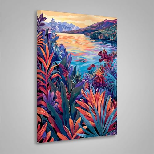 Diamond Painting Erwachsene Ozean 5D Diamond Painting Full Drill Blätter Diamant Malerei Bilder DIY Diamont Art Stickerei Set Geeignet Als Geschenk, Zur Entspannung und Wanddeko (20x30cm) PjY7389 0-7 von MEOSUEWI