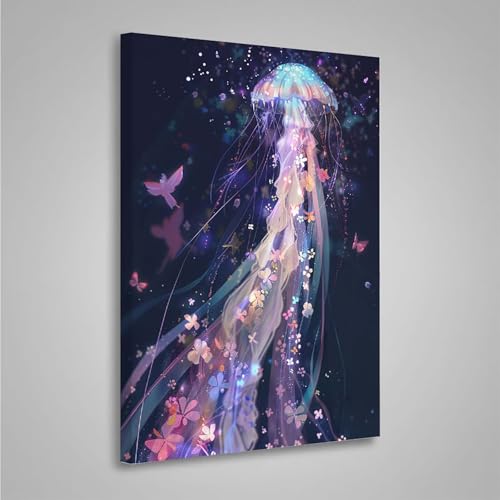 Diamond Painting Erwachsene Schmetterling 5D Diamond Painting Full Drill Qualle Diamant Malerei Bilder DIY Diamont Art Stickerei Set Geeignet Geschenk, Entspannung und Wanddeko (20x30cm) PjY7267 6-X von MEOSUEWI