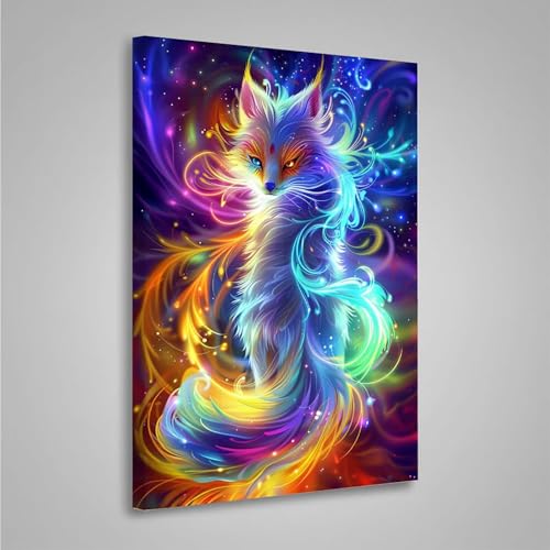 Diamond Painting Erwachsene Tier 5D Diamond Painting Full Drill Fuchs Diamant Malerei Bilder DIY Diamont Art Stickerei Set Geeignet Als Geschenk, Zur Entspannung und Wanddeko 80x110cm PjY3069 V-7 von MEOSUEWI