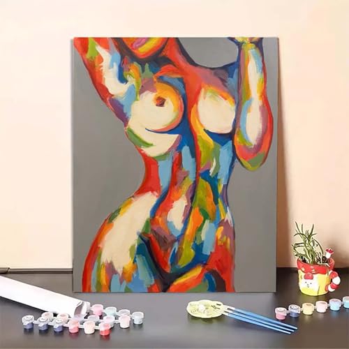 Frau Malen Nach Zahlen Farbe Malen Nach Zahlen Erwachsene Set Mit Pinseln und Pigment Bastelset Erwachsene DIY Handgemalt Ölgemälde für Deko Schlafzimmer, Geschenke für Frauen (80x110cm) PJY8 5-G von MEOSUEWI