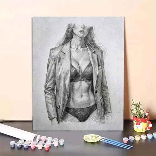 Frau Malen Nach Zahlen Figur Malen Nach Zahlen Erwachsene Set Mit Pinseln und Pigment Bastelset Erwachsene DIY Handgemalt Ölgemälde für Deko Schlafzimmer, Geschenke für Frauen 80x100cm PJY7 4-U Frau Malen Nach Zahlen Figur Malen Nach Zahlen Erwachsene Set Mit Pinseln und Pigment Bastelset Erwachsene DIY Handgemalt Ölgemälde für Deko Schlafzimmer, Geschenke für Frauen 80x100cm PJY7 4-U von MEOSUEWI