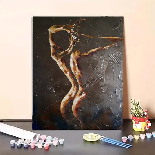 Frau Malen Nach Zahlen Gelb Malen Nach Zahlen Erwachsene Set Mit Pinseln und Pigment Bastelset Erwachsene DIY Handgemalt Ölgemälde für Deko Schlafzimmer, Geschenke für Frauen (80x110cm) PJY8 F-U von MEOSUEWI