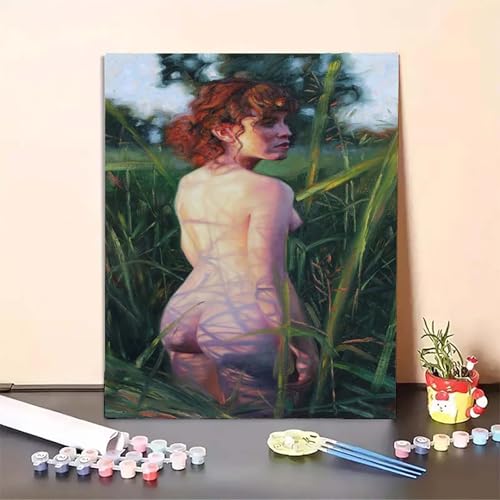 Frau Malen Nach Zahlen Gras Malen Nach Zahlen Erwachsene Set Mit Pinseln und Pigment Bastelset Erwachsene DIY Handgemalt Ölgemälde für Deko Schlafzimmer, Geschenke für Frauen 80x100cm PJY7 9-X Frau Malen Nach Zahlen Gras Malen Nach Zahlen Erwachsene Set Mit Pinseln und Pigment Bastelset Erwachsene DIY Handgemalt Ölgemälde für Deko Schlafzimmer, Geschenke für Frauen 80x100cm PJY7 9-X von MEOSUEWI