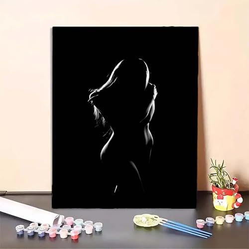 Frau Malen Nach Zahlen Schwarz Malen Nach Zahlen Erwachsene Set Mit Pinseln und Pigment Bastelset Erwachsene DIY Handgemalt Ölgemälde für Deko Schlafzimmer, Geschenke für Frauen 40x50CM PJY3 N-L Frau Malen Nach Zahlen Schwarz Malen Nach Zahlen Erwachsene Set Mit Pinseln und Pigment Bastelset Erwachsene DIY Handgemalt Ölgemälde für Deko Schlafzimmer, Geschenke für Frauen 40x50CM PJY3 N-L von MEOSUEWI