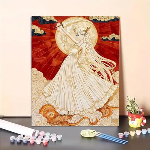 Frau Malen Nach Zahlen Wolke Malen Nach Zahlen Erwachsene Set Mit Pinseln und Pigment Bastelset Erwachsene DIY Handgemalt Ölgemälde für Deko Schlafzimmer, Geschenke für Frauen (70x95cm) PJY6 D-4 von MEOSUEWI
