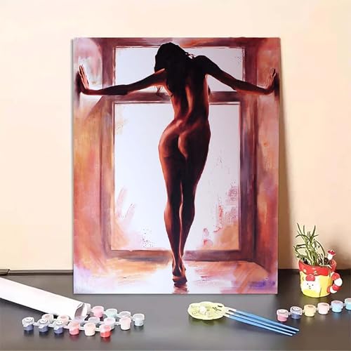 KöRper Malen Nach Zahlen Frau Malen Nach Zahlen Erwachsene Set Mit Pinseln und Pigment Bastelset Erwachsene DIY Handgemalt Ölgemälde für Deko Schlafzimmer, Geschenke für Frauen (70x95cm) PJY6 2-Y von MEOSUEWI
