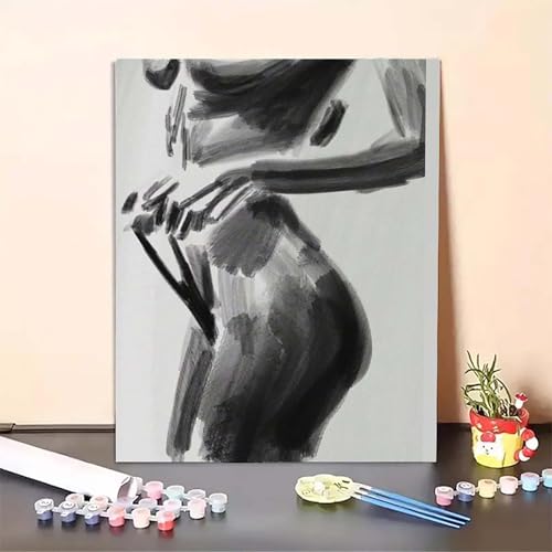 KöRper Malen Nach Zahlen Frau Malen Nach Zahlen Erwachsene Set Mit Pinseln und Pigment Bastelset Erwachsene DIY Handgemalt Ölgemälde für Deko Schlafzimmer, Geschenke für Frauen (70x95cm) PJY6 D-2 von MEOSUEWI