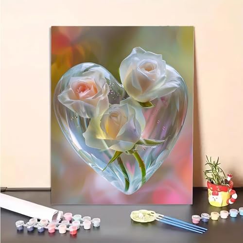 Kristall Malen Nach Zahlen Blume Malen Nach Zahlen Erwachsene Set Mit Pinseln und Pigment Bastelset Erwachsene DIY Handgemalt Ölgemälde für Deko Schlafzimmer, Geschenke für Frauen 80x100CM PJY7 7-2 von MEOSUEWI