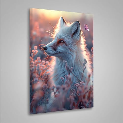 MEOSUEWI 5D Diamant Painting Bilder Fuchs Diamond Painting Erwachsene Blume DIY Runden Mosaikherstellung Basteln Erwachsene Anfänger Set für Heim Schlafzimmer Wand Deko, Geschenke 60x80cm PjY3262 Y-Q von MEOSUEWI