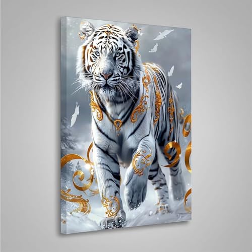 MEOSUEWI 5D Diamant Painting Bilder Tiger Diamond Painting Erwachsene Tier DIY Runden Mosaikherstellung Basteln Erwachsene Anfänger Set für Heim Schlafzimmer Wand Deko, Geschenke (60x80cm) PjY438 7-0 von MEOSUEWI