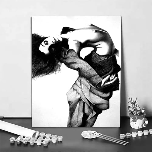 MEOSUEWI KöRperkunst Malen Nach Zahlen Schwarz Malen Nach Zahlen Erwachsene Set Mit Pinseln und Pigment Bastelset Erwachsene DIY Handgemalt Ölgemälde für Deko Schlafzimmer, Geschenke 60x80cm PJY5 S-6 MEOSUEWI KöRperkunst Malen Nach Zahlen Schwarz Malen Nach Zahlen Erwachsene Set Mit Pinseln und Pigment Bastelset Erwachsene DIY Handgemalt Ölgemälde für Deko Schlafzimmer, Geschenke 60x80cm PJY5 S-6 von MEOSUEWI