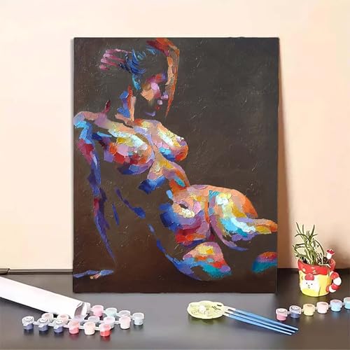 MEOSUEWI Malen Nach Zahlen Erwachsene KöRperkunst, Farbe Paint by Numbers DIY Set Mit Pinseln und Pigment Hobby Erwachsene Kreativ für Wohnzimmer, Zimmer Deko Asthetik, Geschenke (90x120cm) PJY9 E-4 von MEOSUEWI