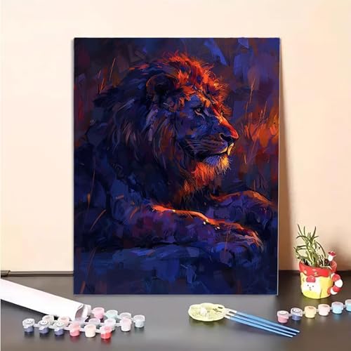 MEOSUEWI Malen Nach Zahlen Erwachsene Tier, Löwe Paint by Numbers DIY Set Mit Pinseln und Pigment Hobby Erwachsene Kreativ für Wohnzimmer, Zimmer Deko Asthetik, Geschenke für Frauen 80x110cm PJY8 R-U MEOSUEWI Malen Nach Zahlen Erwachsene Tier, Löwe Paint by Numbers DIY Set Mit Pinseln und Pigment Hobby Erwachsene Kreativ für Wohnzimmer, Zimmer Deko Asthetik, Geschenke für Frauen 80x110cm PJY8 R-U von MEOSUEWI