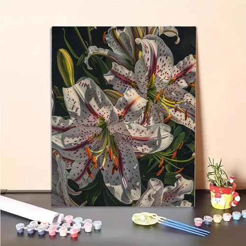 Malen Nach Zahlen Erwachsene Anlage, Blume Paint by Numbers DIY Set Mit Pinseln und Pigment Hobby Erwachsene Kreativ für Wohnzimmer, Zimmer Deko Asthetik, Geschenke für Frauen 70x95CM PJY6 X-7 von MEOSUEWI