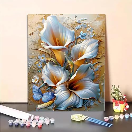 Malen Nach Zahlen Erwachsene Blume, Schmetterling Paint by Numbers DIY Set Mit Pinseln und Pigment Hobby Erwachsene Kreativ für Wohnzimmer, Zimmer Deko Asthetik, Geschenke für Frauen 30x40CM PJY2 0-5 Malen Nach Zahlen Erwachsene Blume, Schmetterling Paint by Numbers DIY Set Mit Pinseln und Pigment Hobby Erwachsene Kreativ für Wohnzimmer, Zimmer Deko Asthetik, Geschenke für Frauen 30x40CM PJY2 0-5 von MEOSUEWI