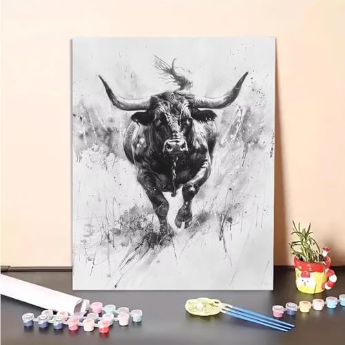 Ochse Malen Nach Zahlen Tier Malen Nach Zahlen Erwachsene Set Mit Pinseln und Pigment Bastelset Erwachsene DIY Handgemalt Ölgemälde für Deko Schlafzimmer, Geschenke für Frauen 80x100CM PJY7 M-Q Ochse Malen Nach Zahlen Tier Malen Nach Zahlen Erwachsene Set Mit Pinseln und Pigment Bastelset Erwachsene DIY Handgemalt Ölgemälde für Deko Schlafzimmer, Geschenke für Frauen 80x100CM PJY7 M-Q von MEOSUEWI