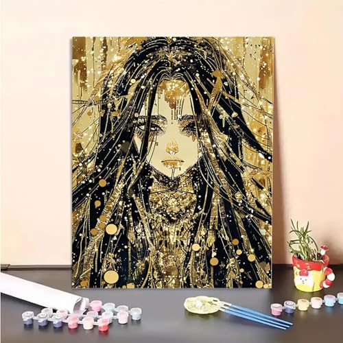 Schmuck Malen Nach Zahlen Frau Malen Nach Zahlen Erwachsene Set Mit Pinseln und Pigment Bastelset Erwachsene DIY Handgemalt Ölgemälde für Deko Schlafzimmer, Geschenke für Frauen 90x120cm PJY9 0-G von MEOSUEWI