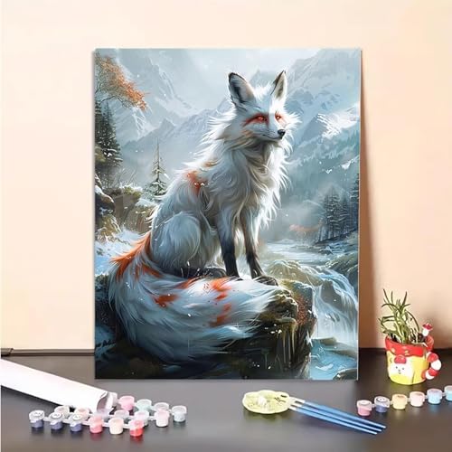 Tier Malen Nach Zahlen Fuchs Malen Nach Zahlen Erwachsene Set Mit Pinseln und Pigment Bastelset Erwachsene DIY Handgemalt Ölgemälde für Deko Schlafzimmer, Geschenke für Frauen 80x100cm PJY7 6-B Tier Malen Nach Zahlen Fuchs Malen Nach Zahlen Erwachsene Set Mit Pinseln und Pigment Bastelset Erwachsene DIY Handgemalt Ölgemälde für Deko Schlafzimmer, Geschenke für Frauen 80x100cm PJY7 6-B von MEOSUEWI