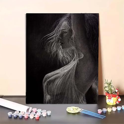 Weiblich Malen Nach Zahlen Schwarz Malen Nach Zahlen Erwachsene Set Mit Pinseln und Pigment Bastelset Erwachsene DIY Handgemalt Ölgemälde für Deko Schlafzimmer, Geschenke für Frauen 60x80CM PJY5 2-L Weiblich Malen Nach Zahlen Schwarz Malen Nach Zahlen Erwachsene Set Mit Pinseln und Pigment Bastelset Erwachsene DIY Handgemalt Ölgemälde für Deko Schlafzimmer, Geschenke für Frauen 60x80CM PJY5 2-L von MEOSUEWI