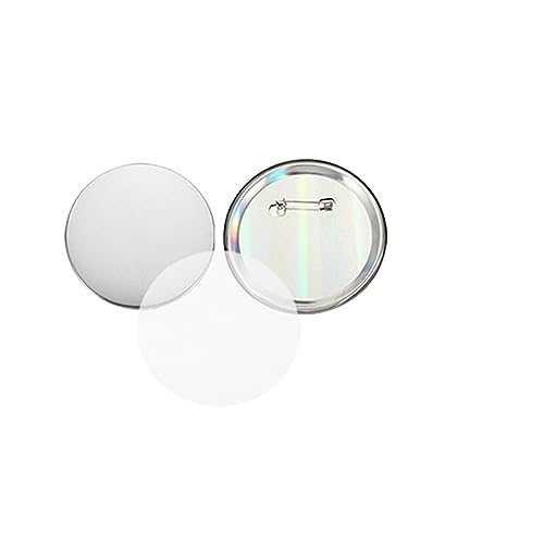 Knopfmacher, 100/200 stücke Blank Abzeichen Pin Button Maker Teile Metall DIY Taste Material Liefert Reflektierende Rückseite for Button Maker maschine Runde(100pcs 5.8cm) von MERHOVO