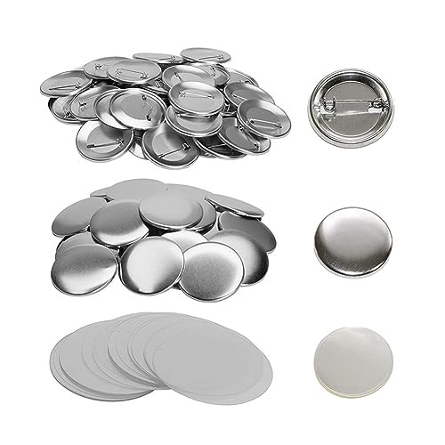 Knopfmacher, Metall-Knopfnadeln, blanko, Knopf-Abzeichen-Teilehersteller, 25 mm/32 mm/37 mm/44 mm/58 mm, 100 Stück(44mm) von MERHOVO
