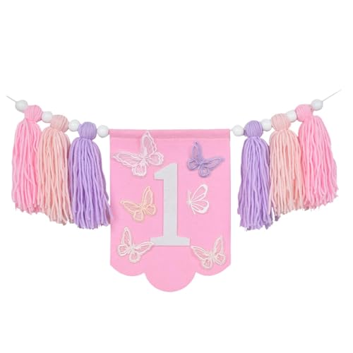 MERIGLARE 1 Geburtstag Hochstuhl Banner Girl Foto Requisite für Babyparty Tür Urlaub von MERIGLARE