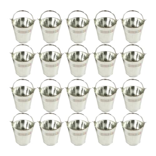 MERIGLARE 20x Eimer für Süßigkeiten Als Geschenkbehälter Zur Feier, Silbrig von MERIGLARE