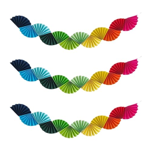 MERIGLARE 3 Stück Papier Fans Girlande Hintergrund für Party Und Festlichkeiten, Mehrfarbig MERIGLARE 3 Stück Papier Fans Girlande Hintergrund für Party Und Festlichkeiten, Mehrfarbig von MERIGLARE