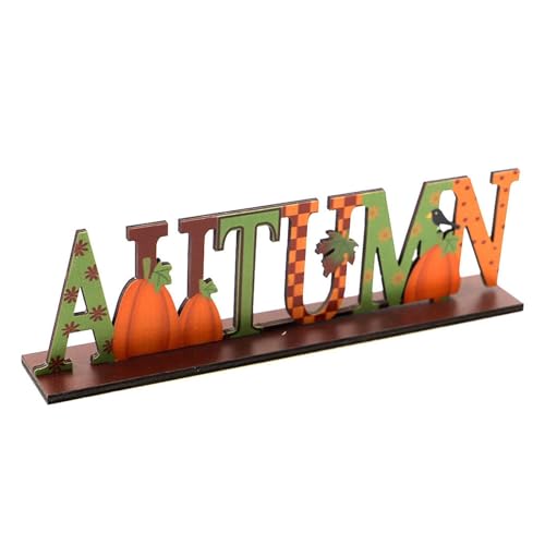 MERIGLARE Herbstdekoration Tischaufsteller Erntedankfest Ornament Als Tischmittelstück Und Buchstaben Dekoration Aus Robustem Sperrholz für Schreibtische Büche, Style A von MERIGLARE