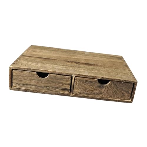 MERIGLARE Kaffeekapselhalter für Teebeutel Aufbewahrung Organizer Und Schubladenbox Aus Holz Theken Organizer mit Zwei Schubladen für Kapseln für Küche U, Dunkelbraun von MERIGLARE