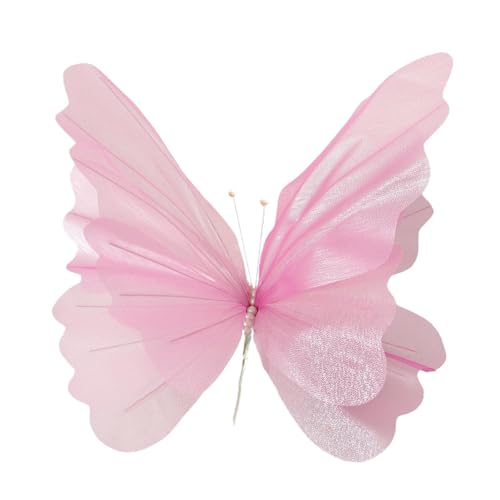 MERIGLARE Künstlicher Schmetterling Als Wanddekoration Und Hängeschmuck Eine Elegante Partydekoration Und Hochzeitsrequisit Aus Netzstoff mit 3D Struktur für Ho, Rosa MERIGLARE Künstlicher Schmetterling Als Wanddekoration Und Hängeschmuck Eine Elegante Partydekoration Und Hochzeitsrequisit Aus Netzstoff mit 3D Struktur für Ho, Rosa von MERIGLARE