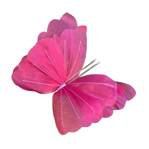 MERIGLARE Künstlicher Schmetterling Als Wanddekoration Und Hängeschmuck Eine Elegante Partydekoration Und Hochzeitsrequisit Aus Netzstoff mit 3D Struktur für Ho, Rose Rot MERIGLARE Künstlicher Schmetterling Als Wanddekoration Und Hängeschmuck Eine Elegante Partydekoration Und Hochzeitsrequisit Aus Netzstoff mit 3D Struktur für Ho, Rose Rot von MERIGLARE