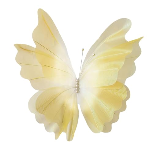 MERIGLARE Künstlicher Schmetterling Große Tüll Dekoration Riesige Blume Als Kulisse Aus Leichtem Netzstoff für Hochzeiten Geburtstage Und Gartenfeste, Gelb von MERIGLARE