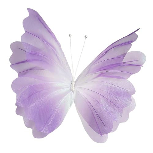 MERIGLARE Künstlicher Schmetterling Große Tüll Dekoration Riesige Blume Als Kulisse Aus Leichtem Netzstoff für Hochzeiten Geburtstage Und Gartenfeste, Lila von MERIGLARE