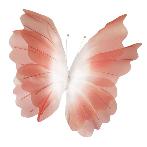 MERIGLARE Künstlicher Schmetterling Große Tüll Dekoration Riesige Blume Als Kulisse Aus Leichtem Netzstoff für Hochzeiten Geburtstage Und Gartenfeste, Orange von MERIGLARE