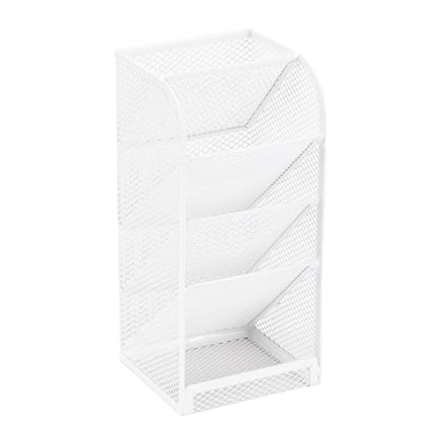 MERIGLARE Mesh Stifthalter Desk Organisatoren und Zubehör schräg metallstabiler Desktop Stationary Organizer Lagers Rack für die Schule, Weiß MERIGLARE Mesh Stifthalter Desk Organisatoren und Zubehör schräg metallstabiler Desktop Stationary Organizer Lagers Rack für die Schule, Weiß von MERIGLARE